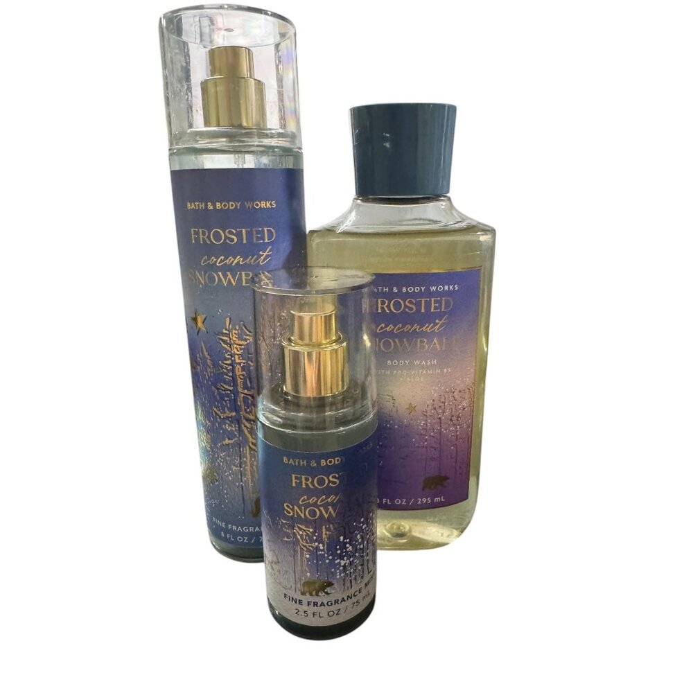 Bath & Body‎ Works (3) Piece Frosted Coconut Snowball Set NEW